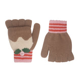 Christmas Pudding Knitted Gloves