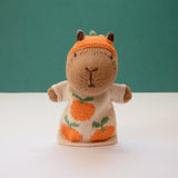 Capybara Hand Puppet in Organic Cotton