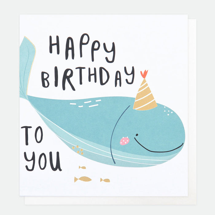 Party Whale Birthday Card