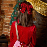 Sequin Velvet Bow Clip