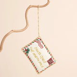 Embroidered Letter to Santa Hanging Decoration