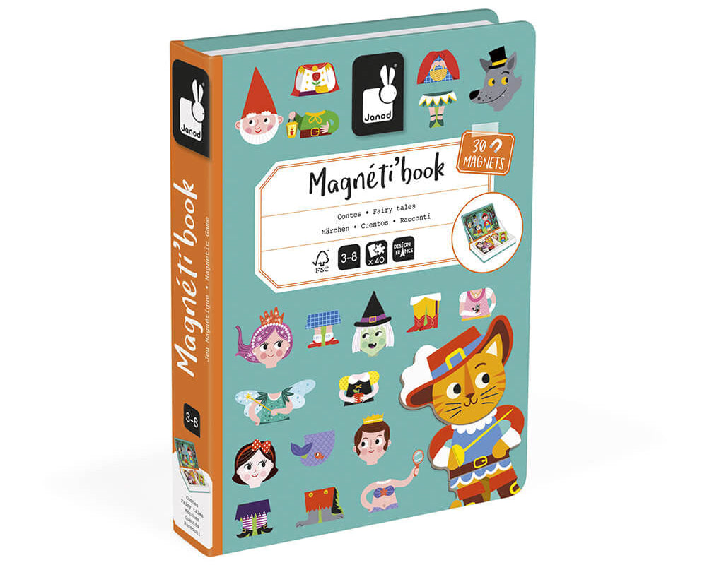 Magnetibook with colorful illustrations on a white background