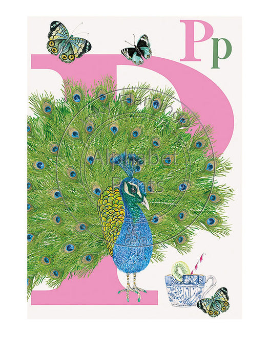 Alphabet Print P (Peacock)