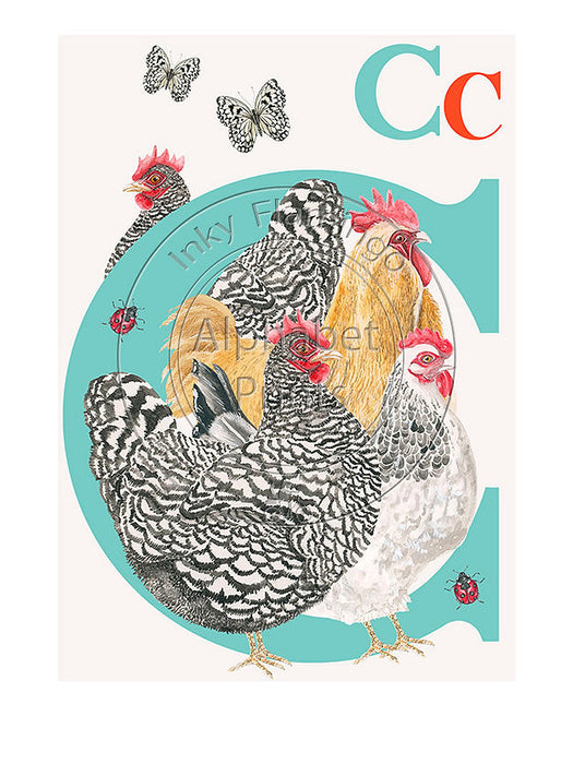 Alphabet Print C (Chickens)