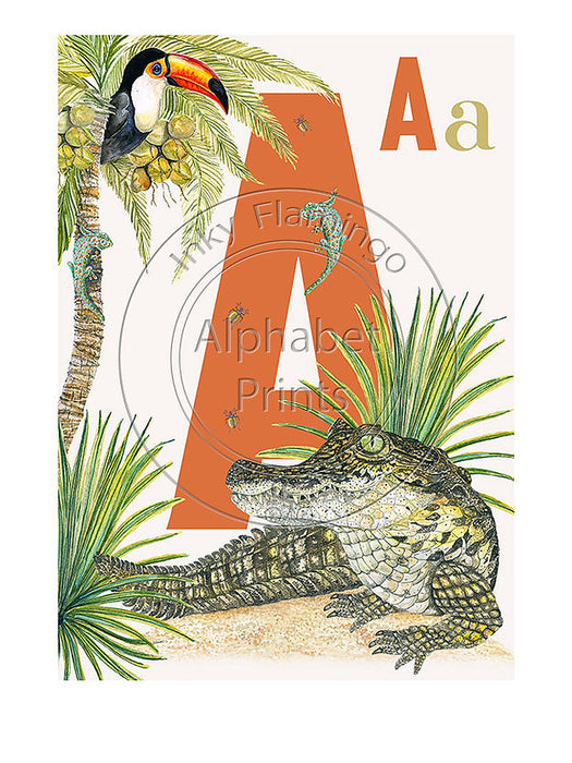Alphabet Print A (Alligator)