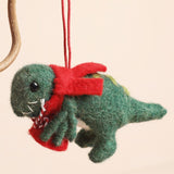 Felt Festive Dinosaur Hanging Decoration