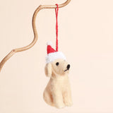 Felt Festive Santa Dog Hanging Decoration