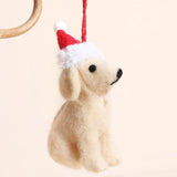 Felt Festive Santa Dog Hanging Decoration