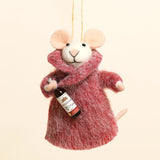 Felt Wine Bottle Mouse Hanging Decoration