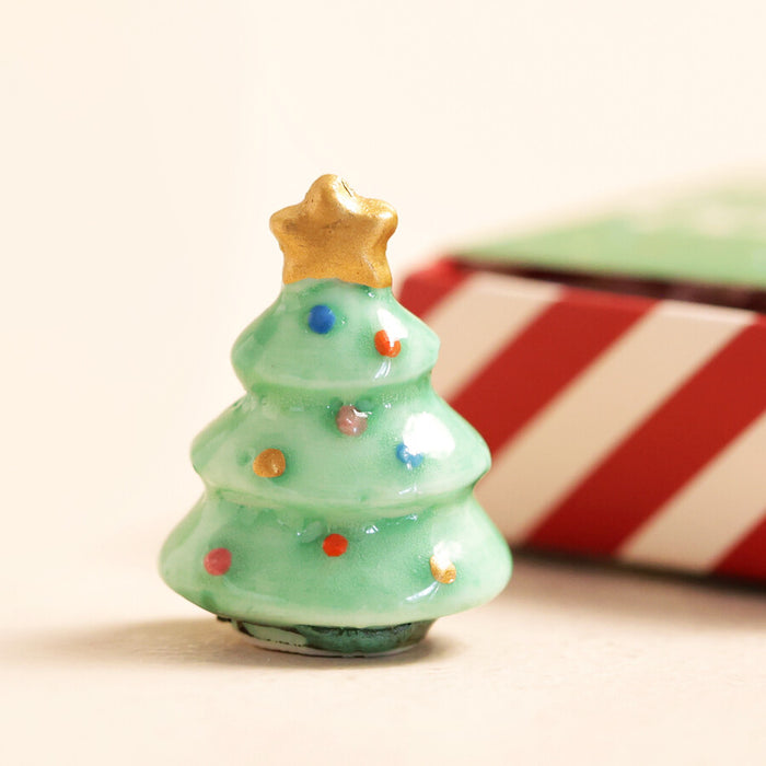 Tiny Matchbox Ceramic Christmas Tree