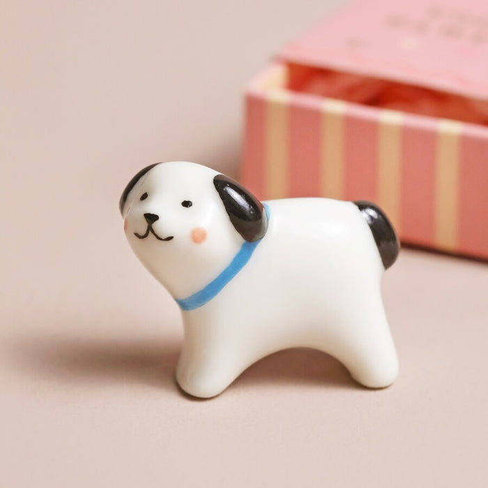 Tiny Matchbox Ceramic Dog