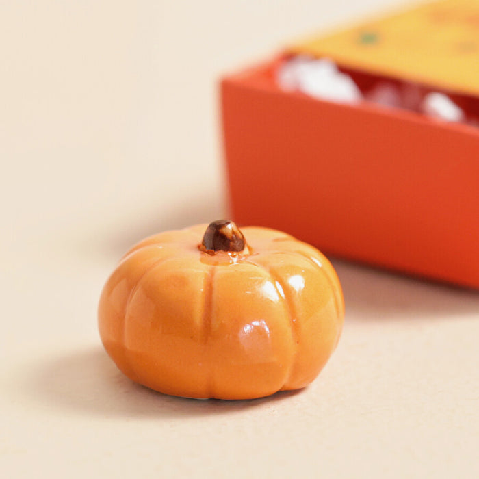 Tiny Matchbox Ceramic Pumpkin