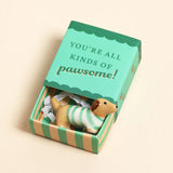 Tiny Matchbox Ceramic Sausage Dog Token