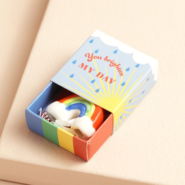 Tiny Matchbox Ceramic Rainbow