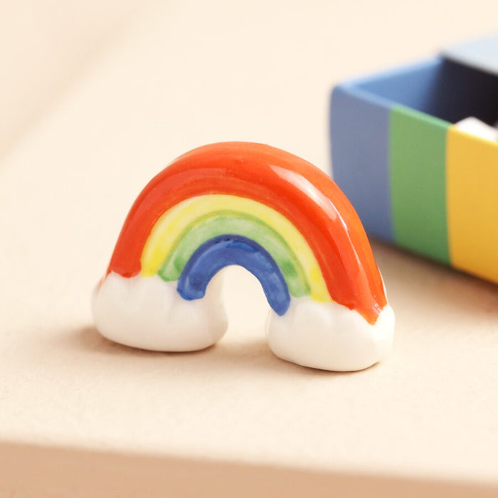 Tiny Matchbox Ceramic Rainbow