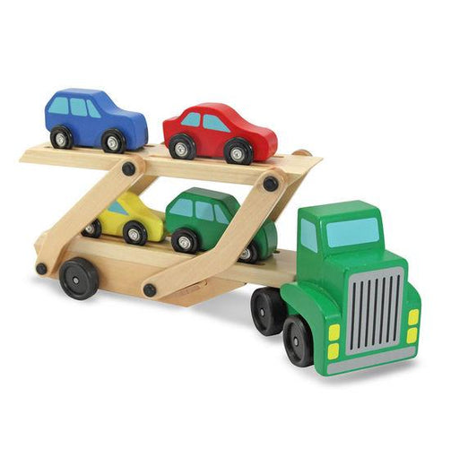 Car Carrier Truck & Cars Wooden Toy Set - souzu.co.uk