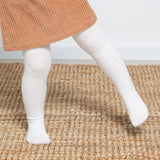 Side Stitch Tights Cream