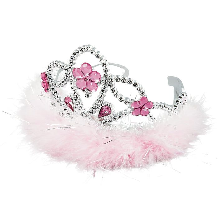 Dress Up Tiara - Flower Jewel And Feather