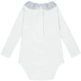 Eloise Long Sleeve Bodysuit with Blue Liberty collar - souzu.co.uk