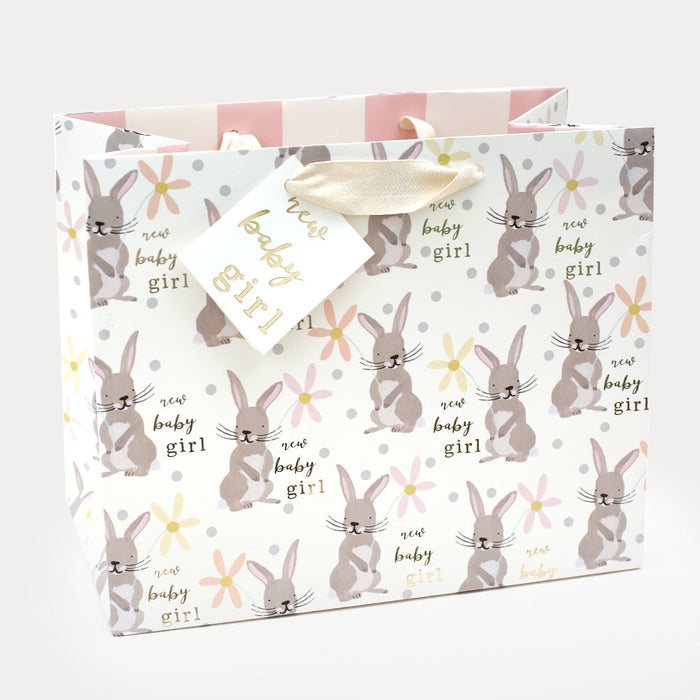 Bunny New Baby Girl Landscape Gift Bag