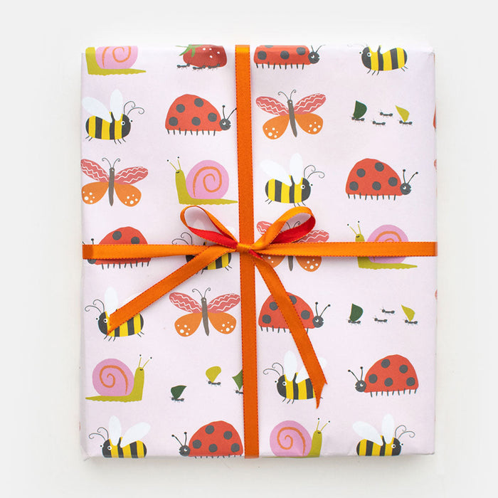 Pink Bugs Wrapping Paper