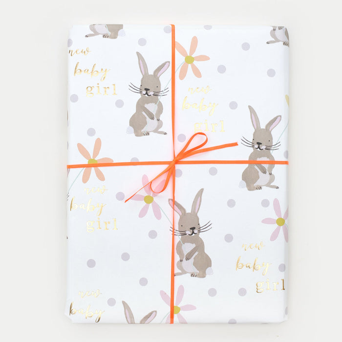Bunny New Baby Girl Wrapping Paper
