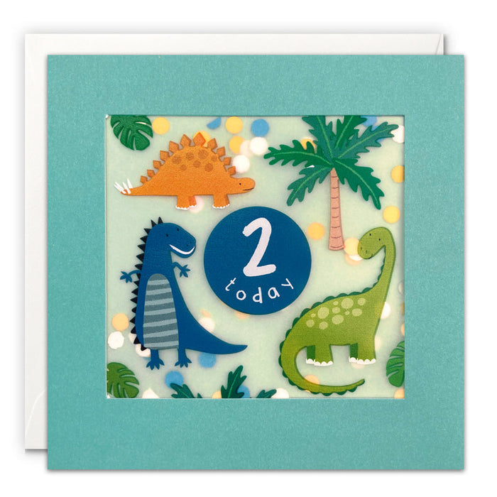 Age 2 Dinosaurs Shakies Birthday Card