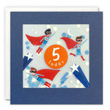 Age 5 Super Hero Shakies Birthday Card