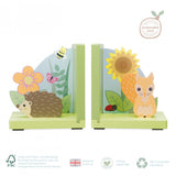 Spring Garden Wooden Bookends