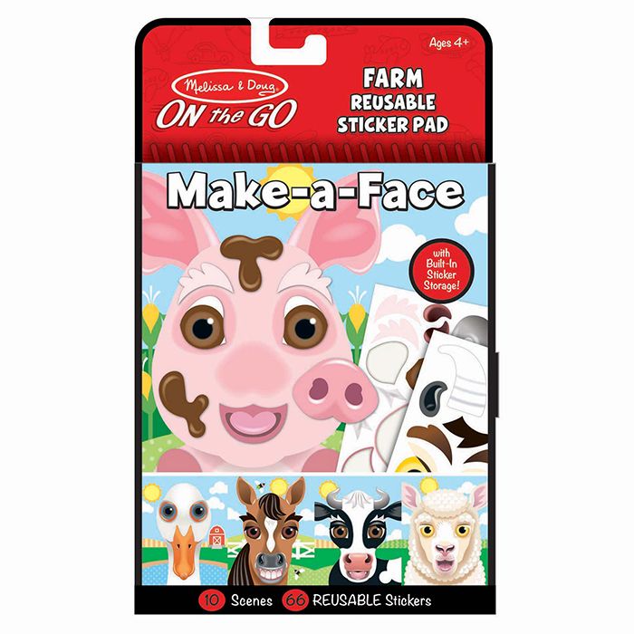 Make a Face Reusable Sticker Pad - Farm