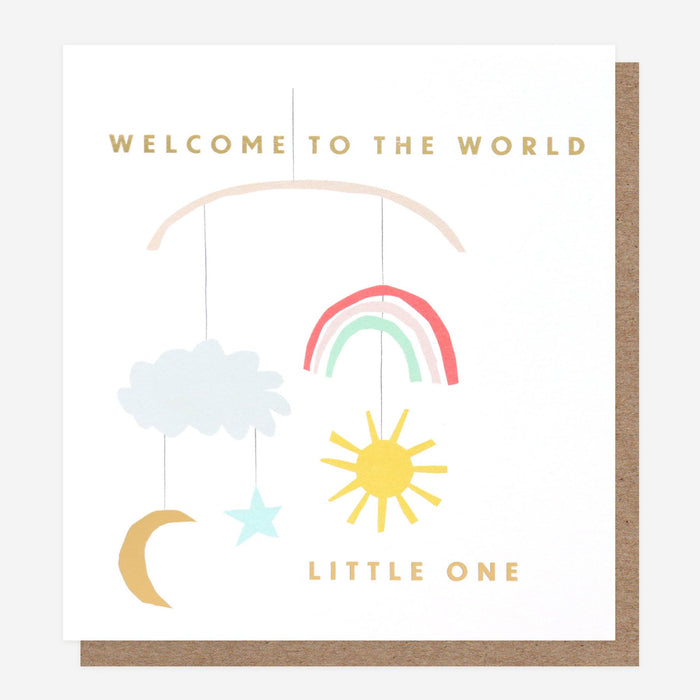 Welcome To The World Rainbow Mobile New Baby Card