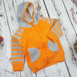 Striped Orange & Grey Hoodie - souzu.co.uk
