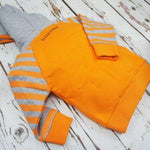 Striped Orange & Grey Hoodie - souzu.co.uk
