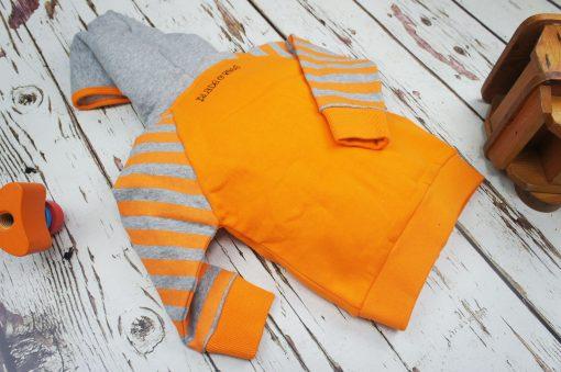 Striped Orange & Grey Hoodie - souzu.co.uk