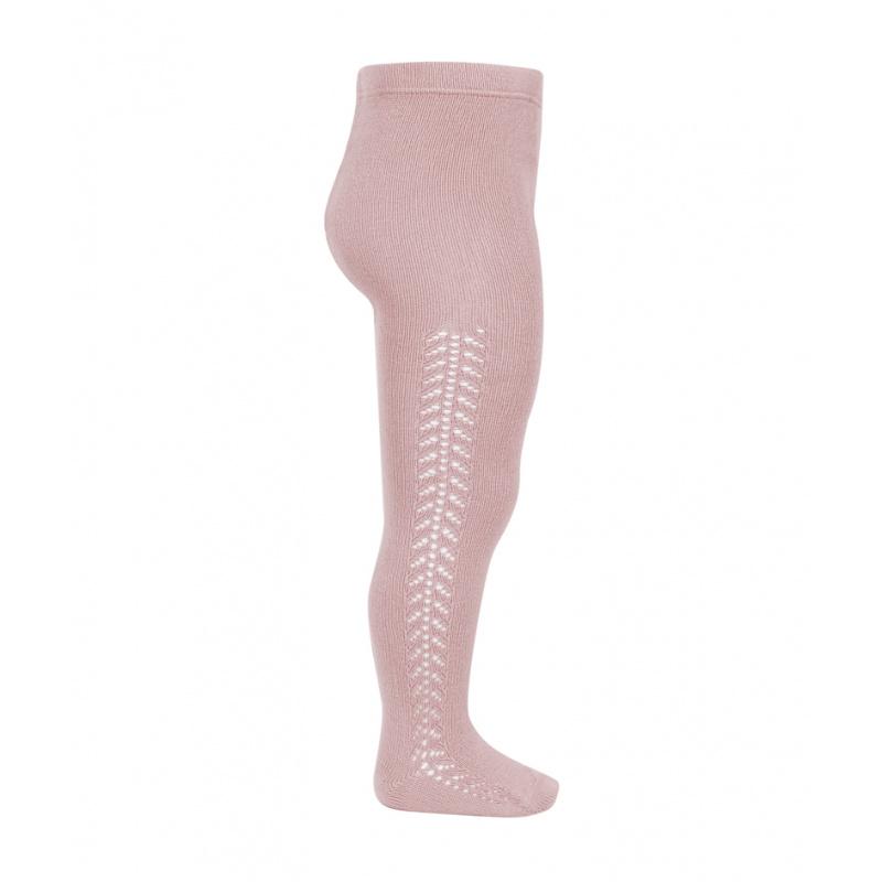 Condor Side Openwork Warm Pale Pink Tights - souzu.co.uk